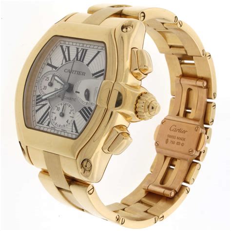 cartier roadster mens gold|cartier roadster men's watch price.